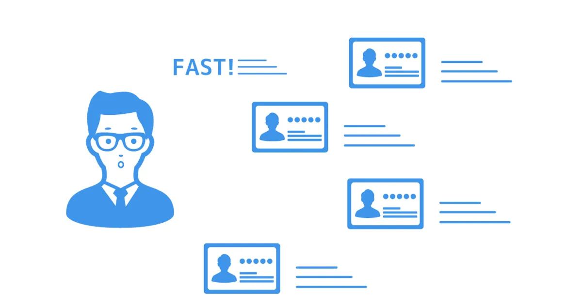 「大量の名刺発注でも即日発送」イメージ